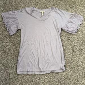 Matilda Jane Enchanted Garden Eyelet Tee in Lilac Size L